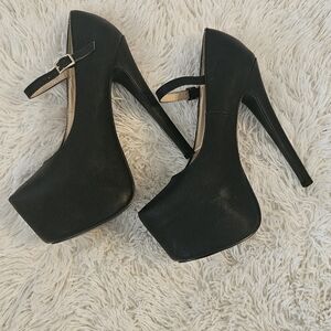 Eye Candy Black Platform Heels